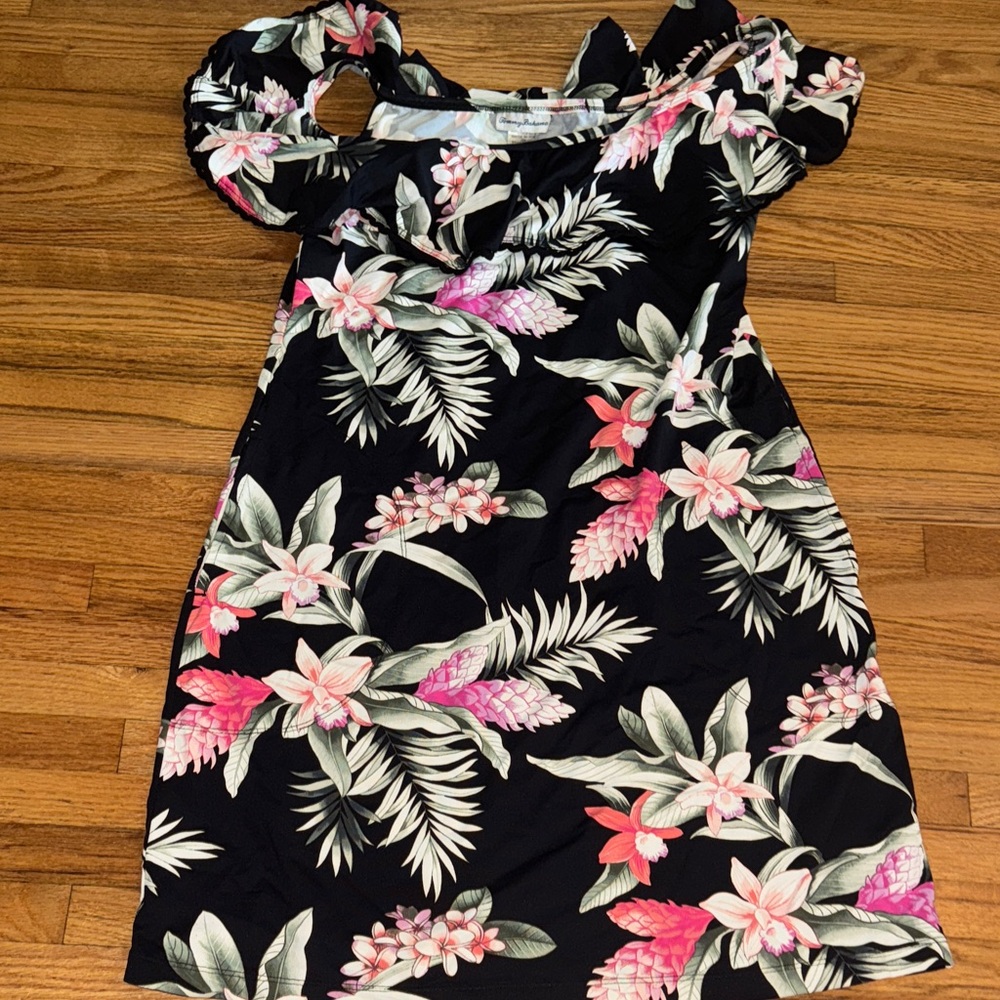 Tommy Bahama Floral Black and Pink Dress